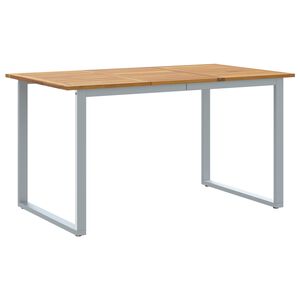 vidaXL Garden Dining Table Grey 55.12 x 31.50 x 29.53 in