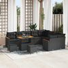 vidaXL Garden Sofa Set with Pillow 12 pcs Black Synthetic: Poly Rattan