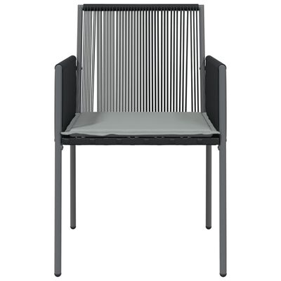 vidaXL Patio Chairs with Cushions 2 pcs Black 21.3"x23.8"x32.9" Poly Rattan