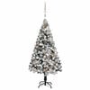 vidaXL Artificial Pre-lit Christmas Tree with Ball Set Green 59.1" PVC