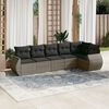 vidaXL Garden Sofa Set Grey PE Rattan, Powder-Coated Steel, Polyester