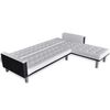 vidaXL Sofa Bed White and Black Faux Leather, Wood, Plywood Large