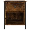 vidaXL Bedside Cabinet Set of 2 Smoked oak Engineered wood, iron