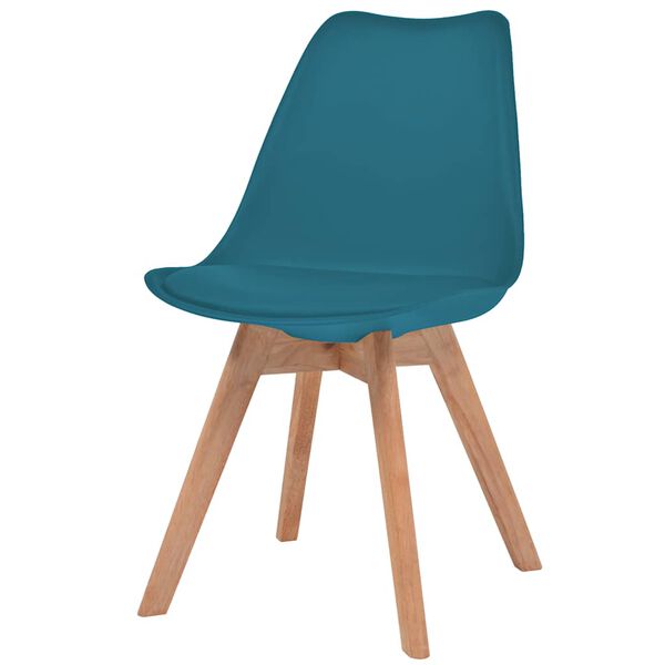 vidaXL Dining Chair Set of 2 Turquoise Plastic Standard Ergonomic