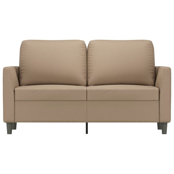 vidaXL 2-seater Sofa Cappuccino Faux leather, metal, textilene 2-seater