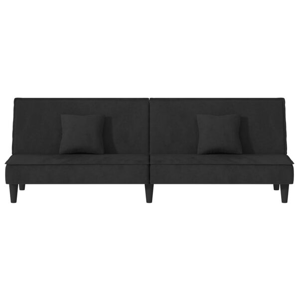 vidaXL Sofa Bed Black Velvet, Plywood, Foam Large