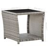 vidaXL Coffee Table Grey and Black Poly Rattan Compact Durable