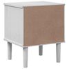 vidaXL Bedside Cabinet White Solid pine wood, engineered wood, poly rattan