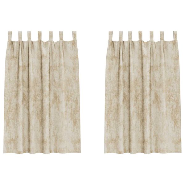 vidaXL Velvet Curtains 2 pcs Cream 68.90 x 55.12 in Velvet