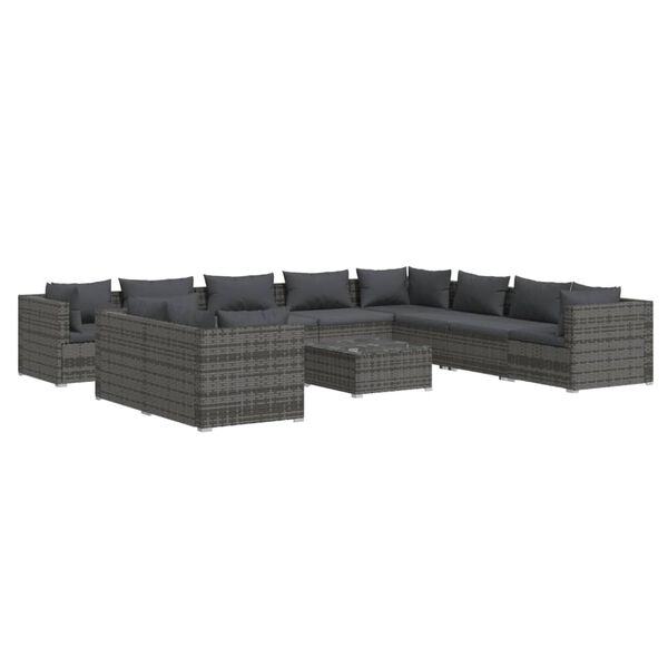 vidaXL Garden Lounge Set Gray, Charcoal