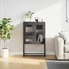 vidaXL Highboard Black Cold-rolled Steel Tall Highboard Rectangular
