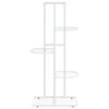 vidaXL Plant Stand White Metal Shelving Plant Stand Rectangular