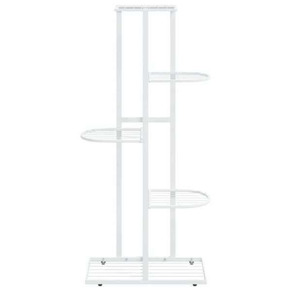 vidaXL Plant Stand White Metal Shelving Plant Stand Rectangular