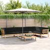 vidaXL Pallet Sofa Set Black Solid acacia wood Large Modular