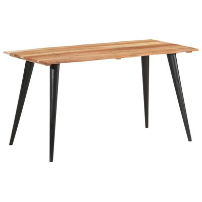 vidaXL Dining Table with Live Edges 55.1"x23.6"x29.5" Solid Acacia Wood