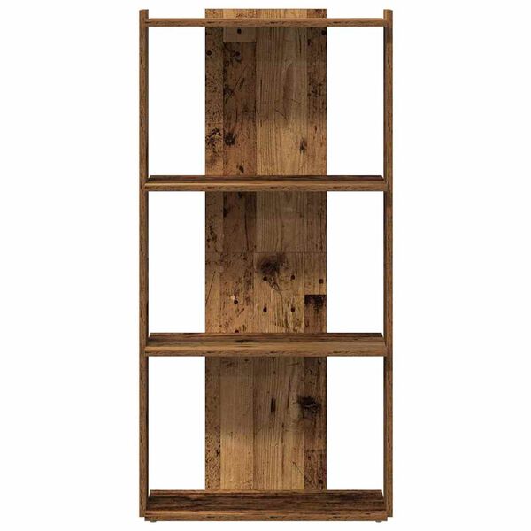 vidaXL 3 Tier Bookcase Old Wood Engineered Wood Small Bookcase