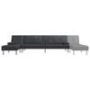 vidaXL L-shaped Sofa Bed Black Faux leather, plywood, metal Large