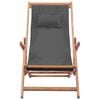 vidaXL Beach Chair Grey Eucalyptus wood and polyester fabric
