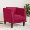 vidaXL Sofa Chair Wine Red Velvet (100% polyester), plywood, solid wood