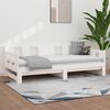 vidaXL Pull-out Day Bed White Solid pine wood Standard