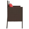 vidaXL Garden Bench Brown PE rattan, powder-coated steel Compact