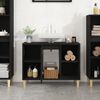 vidaXL Sink Cabinet Black Engineered wood, Solid eucalyptus wood