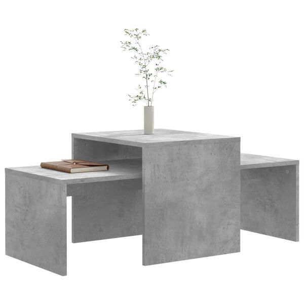 vidaXL Table Concrete grey Engineered wood Medium Stackable