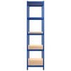 vidaXL 5-Layer Storage Shelf Blue Steel&Engineered Wood