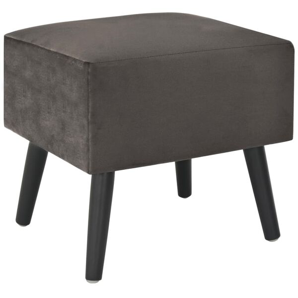 vidaXL Bedside Cabinet Grey Velvet and solid pine wood Compact