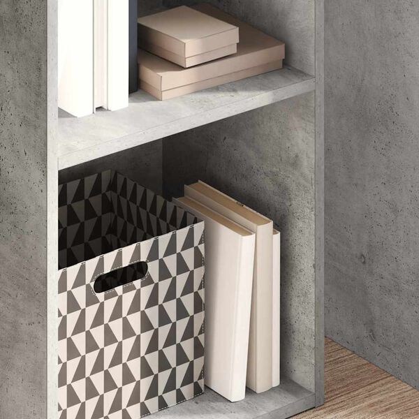 vidaXL Bookcase Concrete Grey Engineered Wood Medium Bookcase