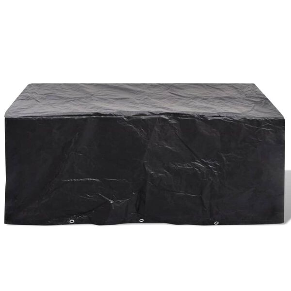 vidaXL Garden Furniture Cover Set of 2 Black Polyethylene