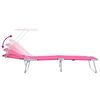 vidaXL Sun Lounger Folding 2-person 2 pcs Pink 58 x 188 x 77cm fabric