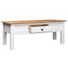 vidaXL Coffee Table White & natural wood Solid Pine Wood Storage