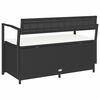 vidaXL Garden Storage Bench Black PE rattan, powder-coated steel, plywood