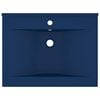 vidaXL Luxury Basin with Faucet Hole Matt Dark Blue 23.6x18.1" Ceramic