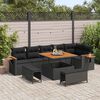 vidaXL Garden Sofa Set 9 pcs Black Poly Rattan and Powder-Coated Steel