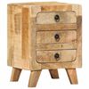 vidaXL Bedside Cabinet Set of 2 Mango Solid rough mango wood Medium