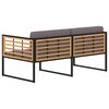 vidaXL Patio Bench with Cushions 114.1" Solid Acacia Wood Dark Gray