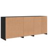 vidaXL Sideboard Black Engineered wood, Glass Standard