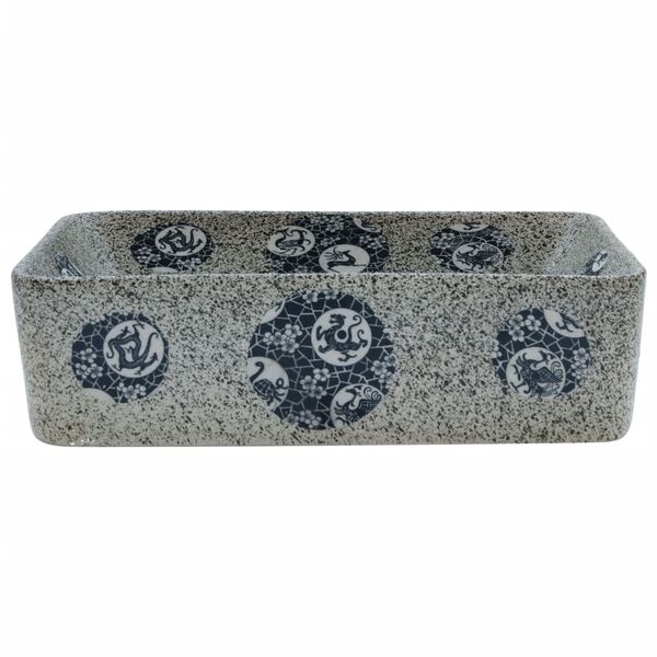 vidaXL Countertop Basin Multicolour Rectangular 18.1x14.0x5.1" Ceramic