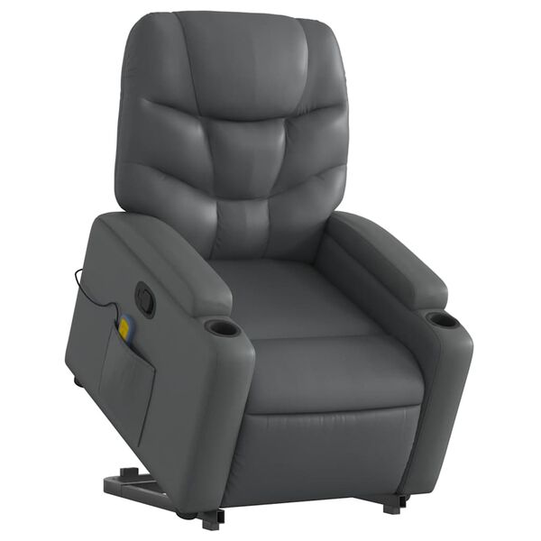 vidaXL Stand Up Massage Recliner Chair Grey