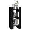 vidaXL Book Cabinet Black Solid pine wood Compact Book Cabinet