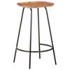 vidaXL Bar Stool Set of 4 natural wood and black