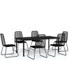 vidaXL Garden Dining Set Black