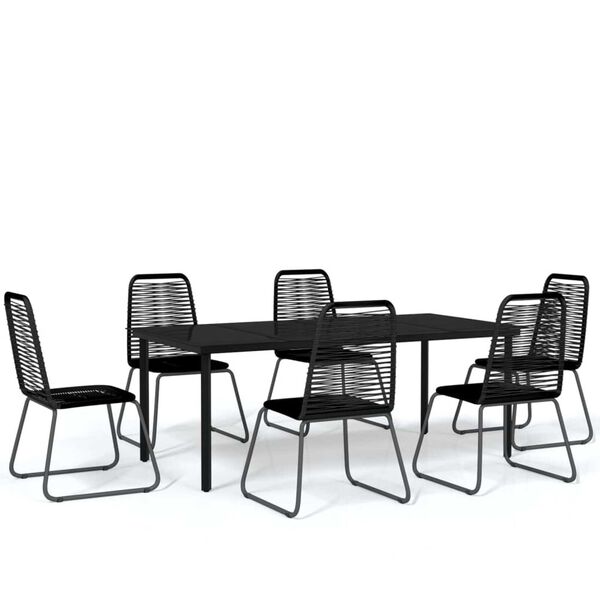 vidaXL Garden Dining Set Black