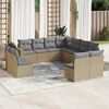 vidaXL Garden Sofa Set Beige, Light grey PE rattan Large Modular