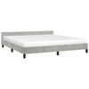 vidaXL Bed Frame With Headboard Light grey