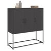 vidaXL Highboard Black Steel Medium Highboard Rectangular Industrial