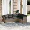 vidaXL Garden Sofa Set Grey PE rattan Large Modular Garden Sofa Set
