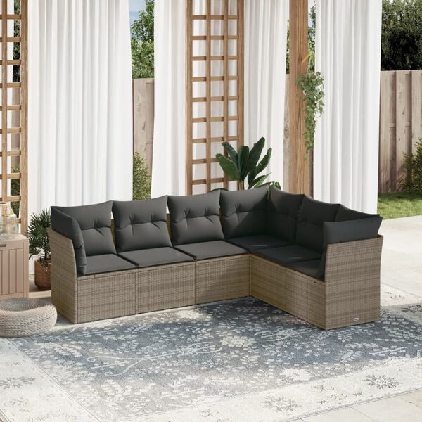 vidaXL Garden Sofa Set Grey PE rattan Large Modular Garden Sofa Set